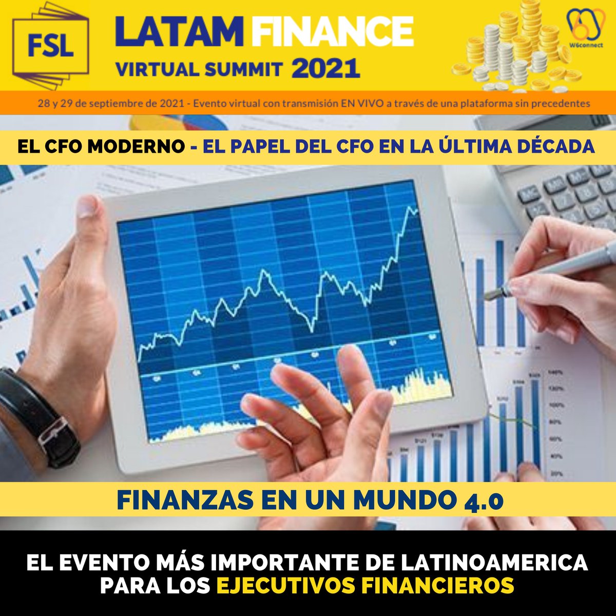 w6connect's tweet photo. LATAM #Finance Virtual Summit 2021 – https://t.co/JuTmhaGpKU

¿Quiere hablar, asociarse o patrocinar? habla conmigo rodilson@w6connect.com - @Rodilsons +55 11 98705 4454

Súmate a los más de 25 ponentes que tendremos en 2021: https://t.co/Rca9HvTqL4