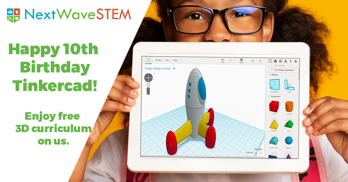 NextWaveSTEM's tweet photo. Enjoy free K-12 STEM curriculum samples in honor of Tinkercad's 10th Birthday! https://t.co/fbI669nGBd #tinkercad10 #tinkercad #nextwavestem @NextWaveSTEM  #STEM #freecurriculum https://t.co/rb3rLGbpgT