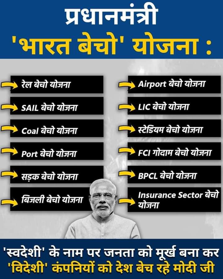 ItikaRoy1's tweet photo. In 2014, Modi promised to bring black money from foreign countries.

In 2021, Modi is Selling all govt. properties to corporates. https://t.co/wzZEe163K4