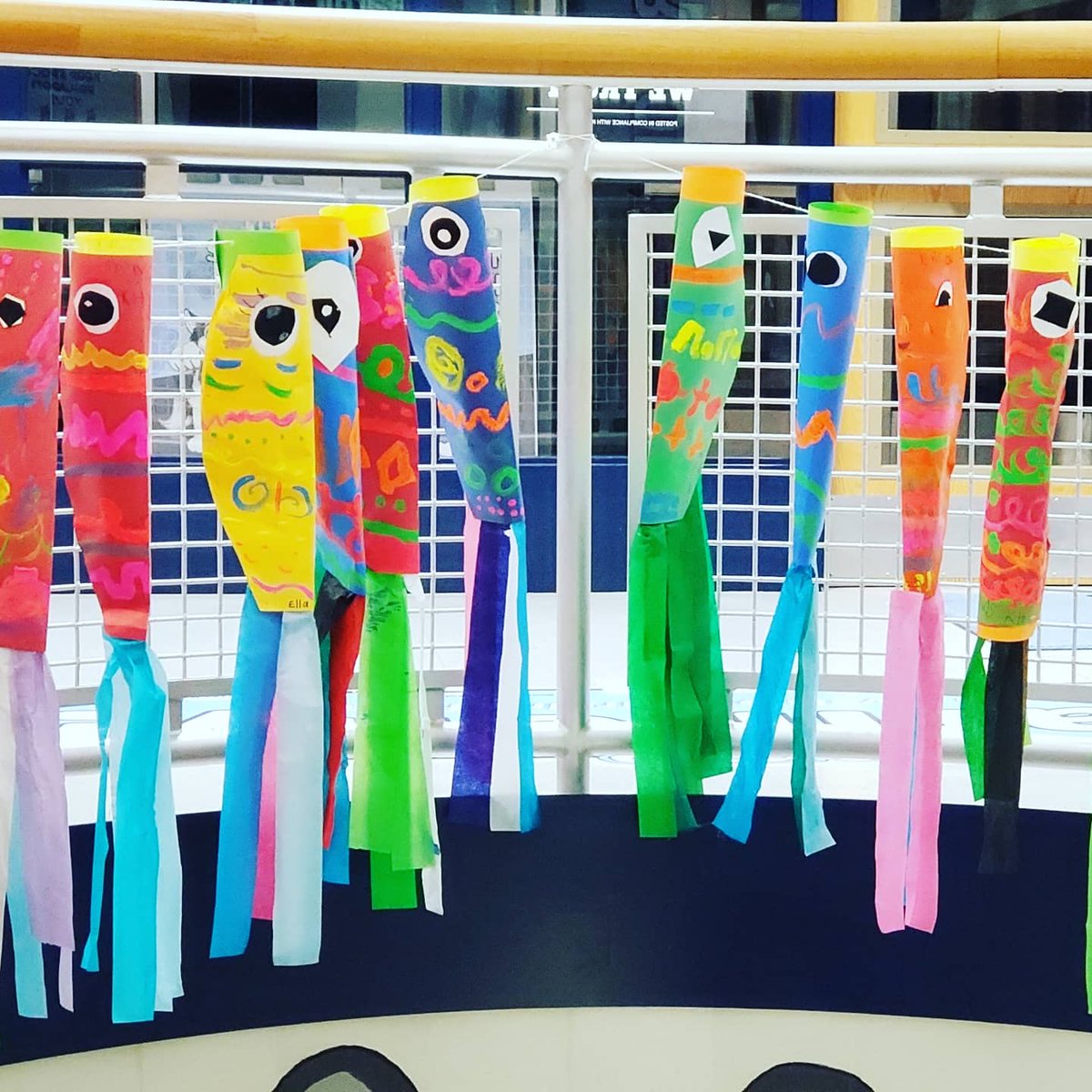 hes_huskies's tweet photo. Some Harmony students are making koinobori to celebrate Children's Day during Mrs. Connell's art class.  Children's Day is a Japanese national holiday which takes place every year in the Spring.  It is a day set aside to celebrate children and their happiness! https://t.co/XYyVMPdQEe