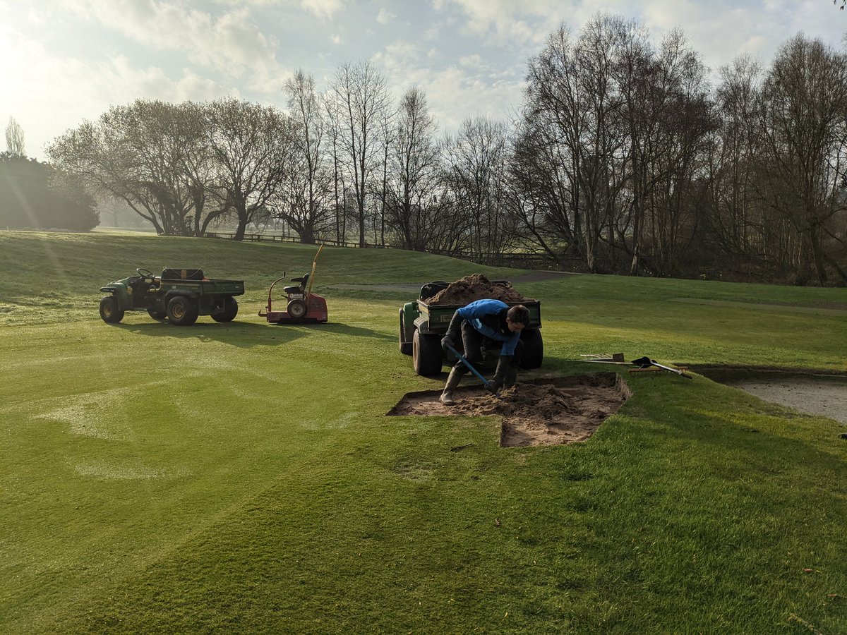 SMGCgreens's tweet photo. So much going on @sandmartinsgc
More bunker project progress, machine demos, turfing and much much more.
All in on Sunday for the final push before we welcome back the members on Monday. We can't wait. #greenkeeping #GolfIsCalling #golfreturns https://t.co/xyzPFJUXXY