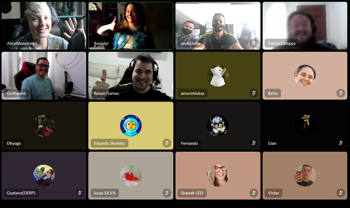 silvergamesbr's tweet photo. Quem disse que não dá pra fazer bagunça no home office? A distancia nao nos impediu de juntar a galera da Silver Games para dar as boas vindas a nossa nova artista 2D sênior, @Amedyr ! Estamos muito felizes com nossa nova integrante na super equipe Silver! 👏👏👏 https://t.co/9YjcVDkDR1