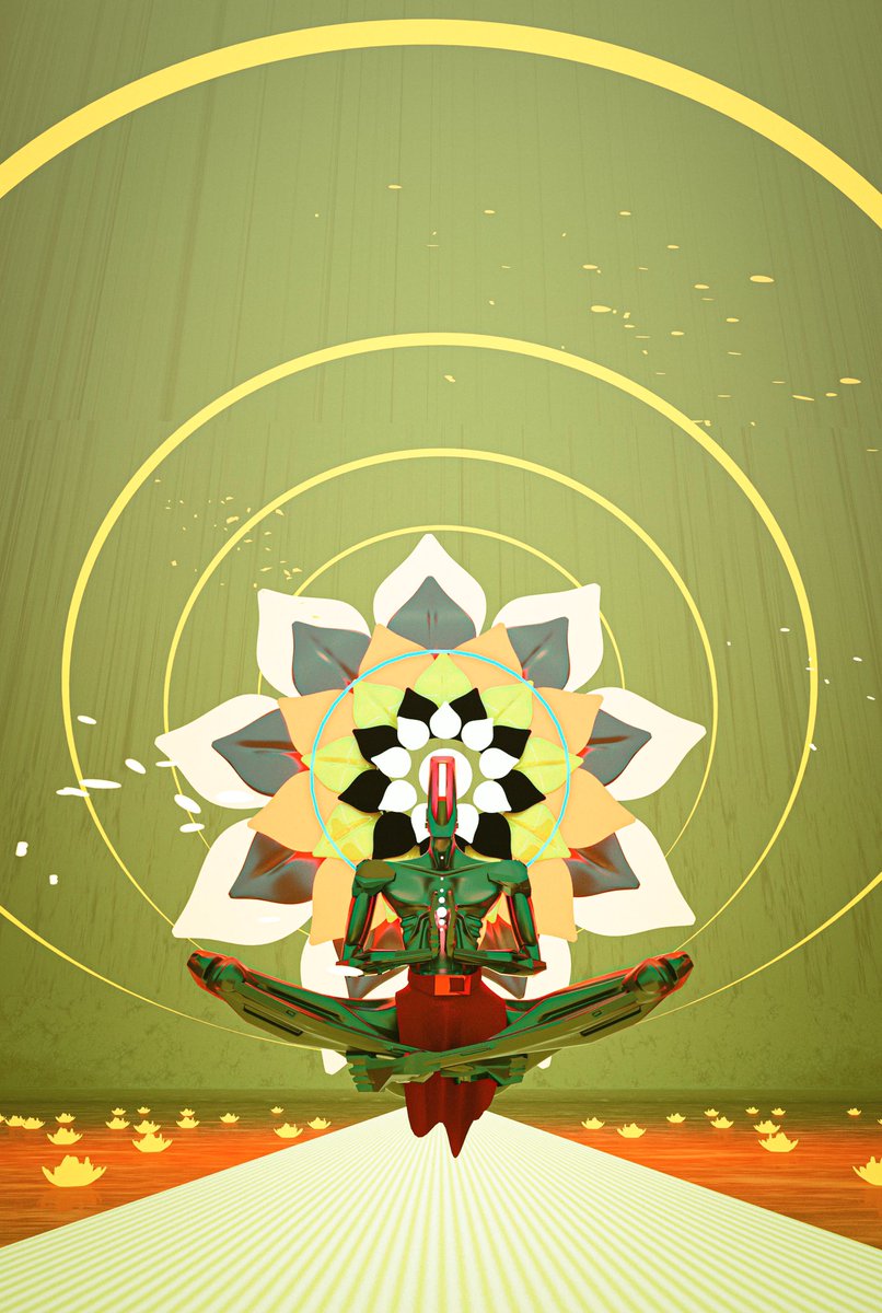 Friday !!!peace and serenity to all the #NFTartists out there!! #yoga #nftart #Blender3d #NFTCommunity , still don’t know if I mint it then where?? An advice?