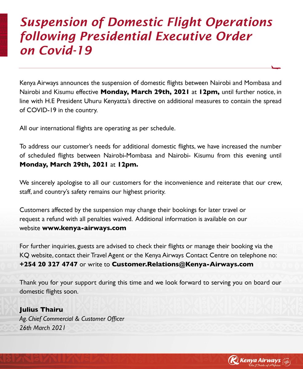 Official Kenya Airways tweet media