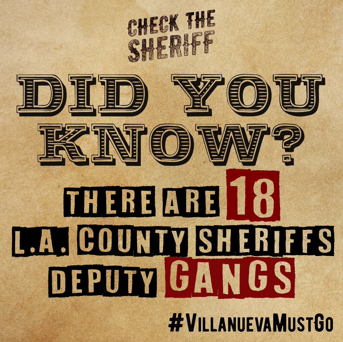 The most dangerous gangs in L.A. are within the L.A. County Sheriff’s Department. #LASDGangs
 
Sheriff Alex 'Trump of L.A.' Villanueva has enabled deputy gangs to kill Black and Latinx community members with impunity and harass their grieving family members.
 
#VillanuevaMustGo