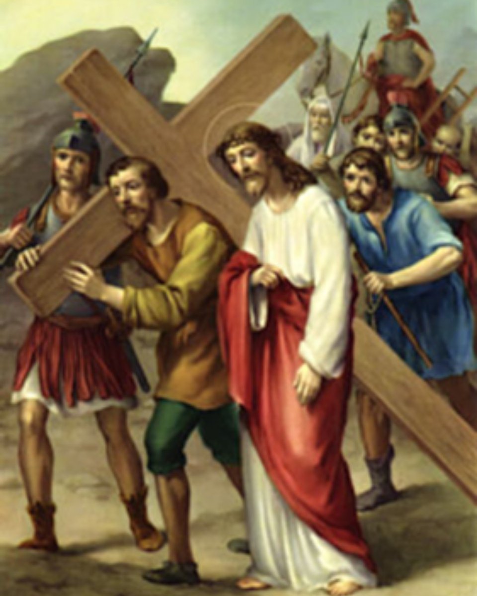 BeachChurchSC's tweet photo. #StationFive Simon of Cyrene is pulled from the crowd to help #Jesus carry his cross. Matthew. 27:32; 16:24 Jesus tells the disciples to deny themselves and take up their crosses and follow him if they are #truebelievers. https://t.co/8OqphoK4Mx