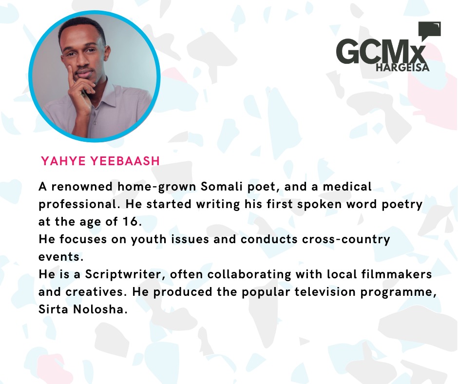 GcmxHargeisa's tweet photo. Happening now: 
Motivational session plenary. @YaxyeYeebaash is giving a very inspiring Motivational speech for our Participants.
#GCMxHargeisa #WeAreGCM #GlobalChangemakers https://t.co/eO4LUt77Wj