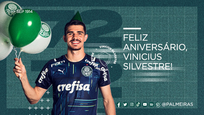 Vinicius Silvestre completa 27 anos e Palmeiras homenageia goleiro em redes sociais