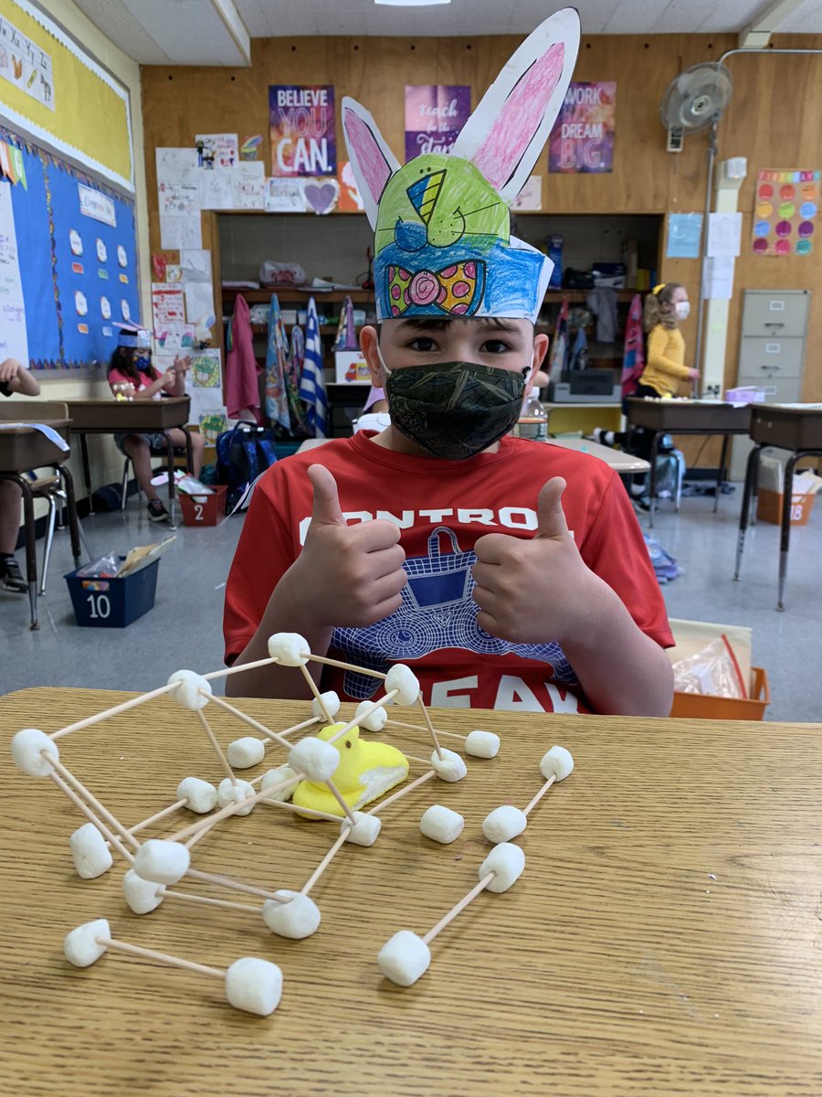 Ms_Waring's tweet photo. We had the best day using Easter eggs to hunt for compound words and solve math equations! We also completed a STEM challenge by building houses for our peeps🐥 https://t.co/tx20XiHOly