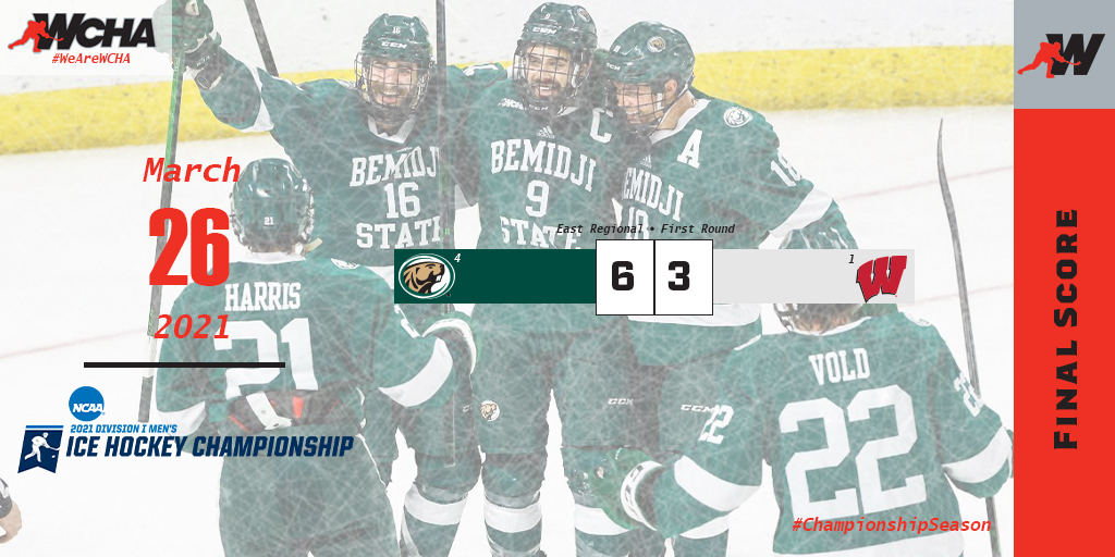 WCHA_MHockey's tweet photo. Down goes No. 1! 

#ChampionshipSeason | #BeaverTerritory

📸 Matt Dewkett https://t.co/wVt32f0yjp