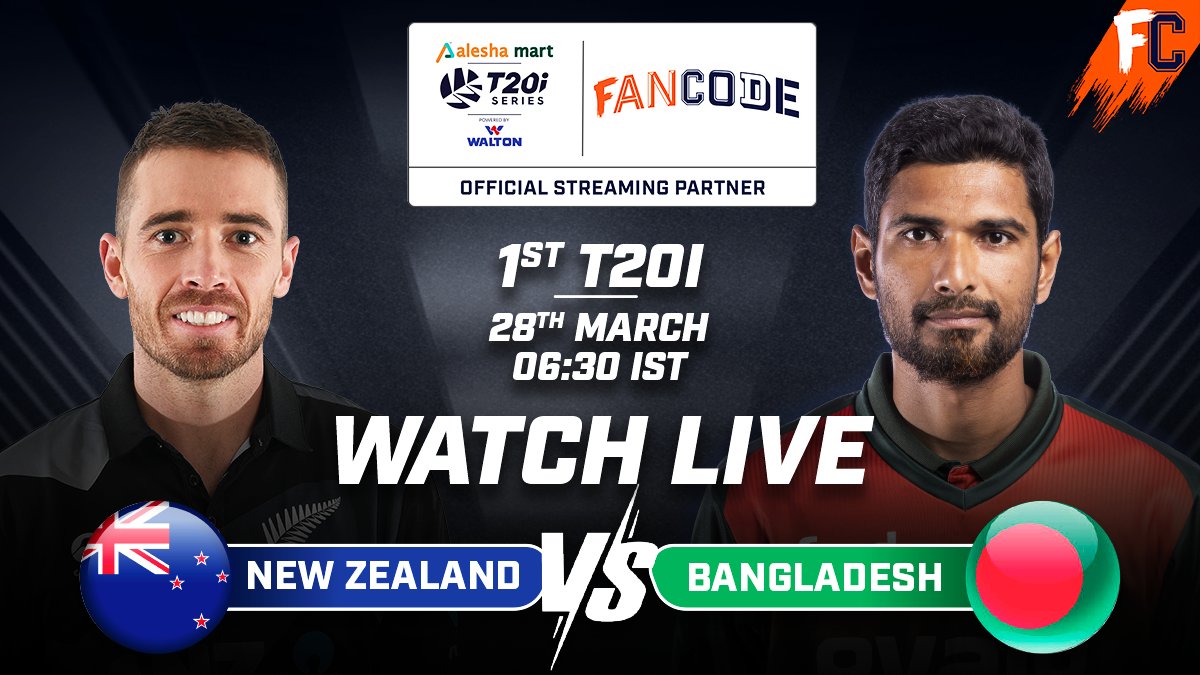 FanCode в Twitter „🏏 The first T20I between New Zealand andamp; Bangladesh is now LIVE! 📺 Click here to watch this match 👉 