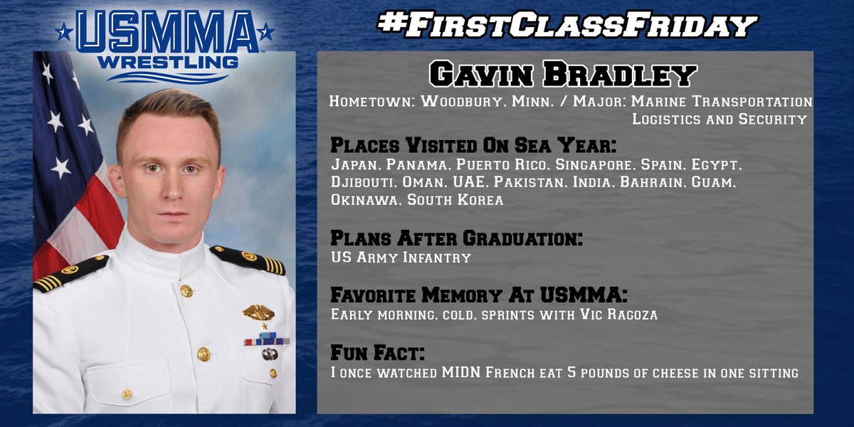 USMMA_Athletics's tweet photo. (1/2) Our last #FirstClassFriday for the winter teams spotlights our wrestling team! These 7 wrestlers have played a big part for the program the last 4 years #ExcellenceInAthletics #ActaNonVerba #classof2021 https://t.co/RcmpV9R5iQ