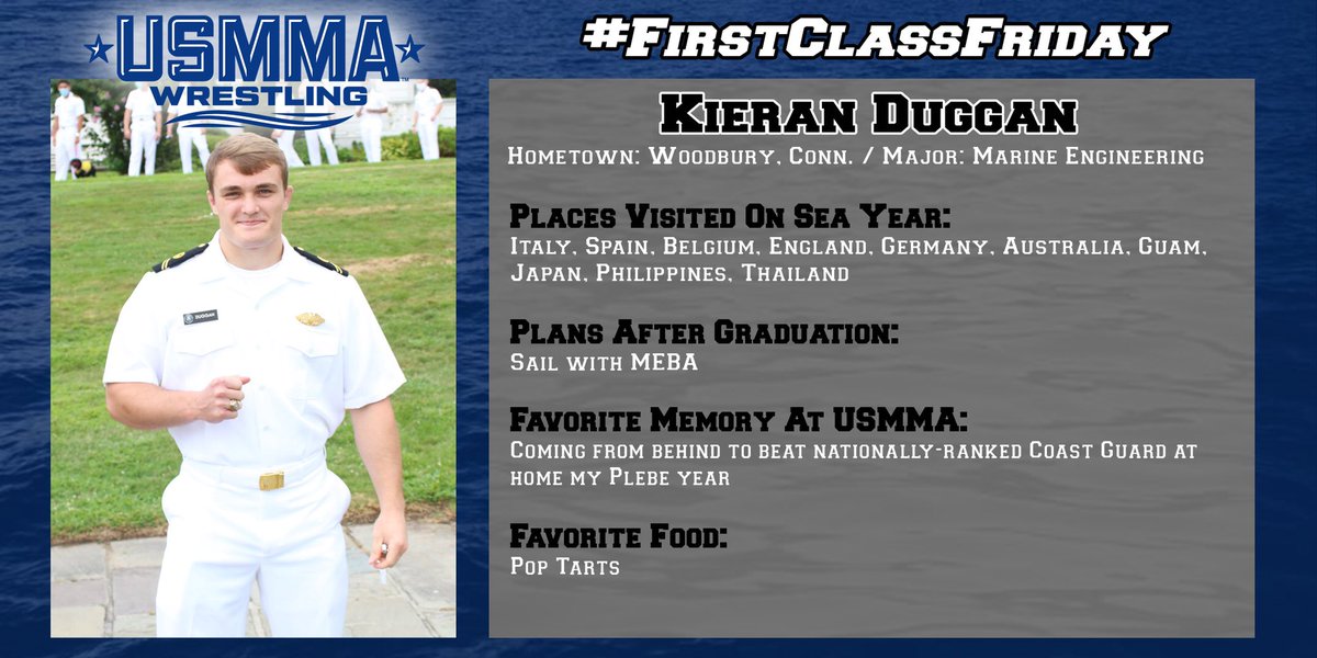 USMMA_Athletics's tweet photo. (1/2) Our last #FirstClassFriday for the winter teams spotlights our wrestling team! These 7 wrestlers have played a big part for the program the last 4 years #ExcellenceInAthletics #ActaNonVerba #classof2021 https://t.co/RcmpV9R5iQ
