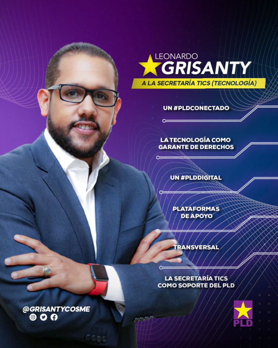 grisantycosme's tweet photo. Aspiro a la Secretaría de Tecnologías de la Información y las Comunicaciones (#Tecnologia) para lograr un #PLDconectado y un #PLDdigital.
Haré de las tecnologías garante de derechos. Las mismas oportunidades para todas y todos.
Daremos soporte al PLD de arriba a abajo. https://t.co/YLvRbDds8P