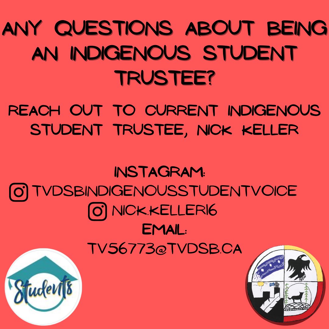 nick_keller16's tweet photo. TVDSB Staff, please encourage Indigenous Students to run for the Indigenous Student Trustee Election on April 21, 2021! @fnmitvdsb @TVDSB https://t.co/O5lKpVCwQR