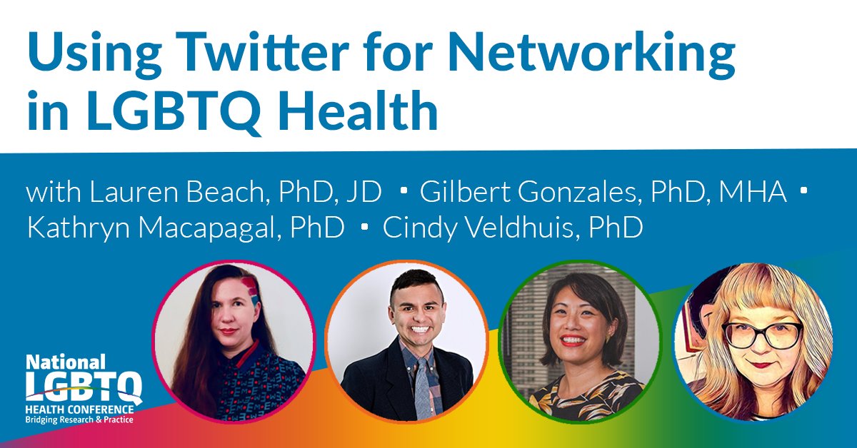 Institute for SGM Health and Wellbeing (@isgmh) on Twitter photo #NationalLGBTQHealthConference attendees! Learn about using Twitter to network with #LGBTQhealth professionals and #AcademicTwitter pros
<a href="/laurenbbeach/">Lauren B. Beach, JD/PhD</a> <a href="/GilbGonzales/">Gilbert Gonzales, PhD, MHA</a> @_karmacap &
<a href="/CindyBVeldhuis/">Cindy Veldhuis, PhD 🏳️🌈🗽 (she/her)</a> at a pre-conference session on April 13 at 12pm CT. RSVP: buff.ly/3fjBUia #NationalLGBTQHealthConference attendees! Learn about using Twitter to network with #LGBTQhealth professionals and #AcademicTwitter pros
<a href="/laurenbbeach/">Lauren B. Beach, JD/PhD</a> <a href="/GilbGonzales/">Gilbert Gonzales, PhD, MHA</a> @_karmacap &
<a href="/CindyBVeldhuis/">Cindy Veldhuis, PhD 🏳️🌈🗽 (she/her)</a> at a pre-conference session on April 13 at 12pm CT. RSVP: buff.ly/3fjBUia