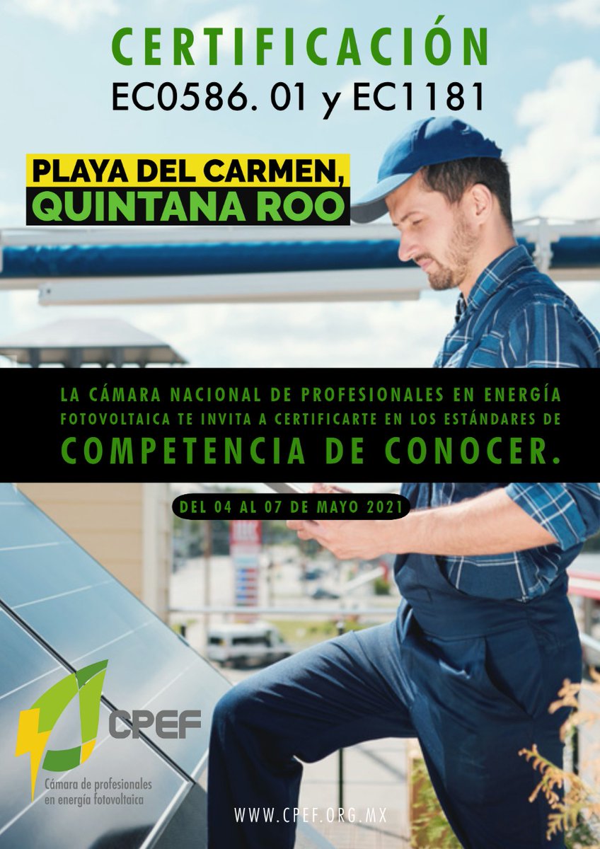 CpefORG's tweet photo. Nuestra próxima certificación EC0586.01 y EC1181, será en Playa del Carmen.
#Profesionalizate https://t.co/tmlHd10VW6