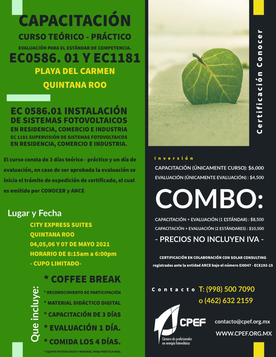 CpefORG's tweet photo. Nuestra próxima certificación EC0586.01 y EC1181, será en Playa del Carmen.
#Profesionalizate https://t.co/tmlHd10VW6