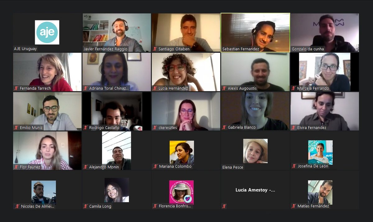 AJEUruguay's tweet photo. ¡Así fue la charla #Networking desde las habilidades personales y adaptado al negocio! Agradecemos a nuestros socios Sebastián Fernández, Santiago Oitaben y Gonzalo da Cunha por las experiencias, a Adriana Toral por la moderación; y a quienes participaron y apoyaron la actividad. https://t.co/VPpepKPigT