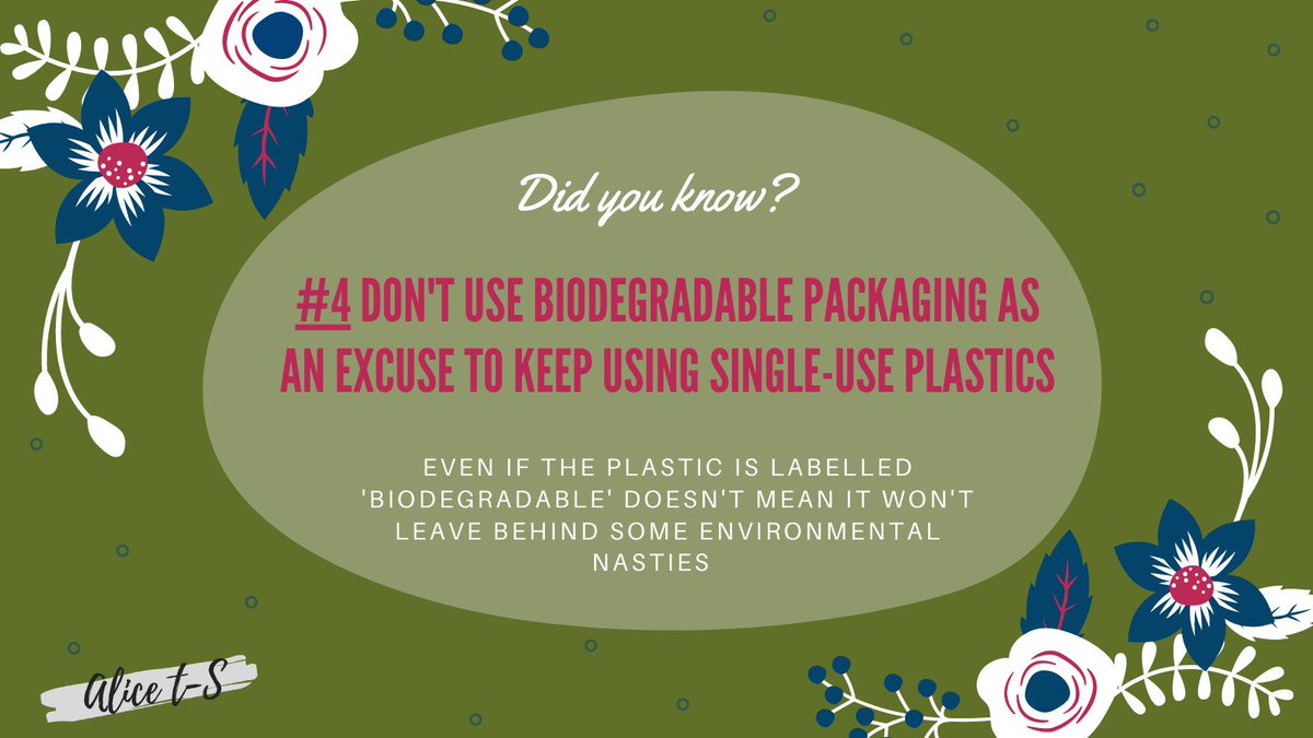 TheSavvyGreen's tweet photo. Above all else #biodegradablepackaging should not be an excuse to keep using single-use plastic! 

#ReduceReuseRecycle then replace! 

Read about biodegradable packaging in my post: https://t.co/n8V9pNrpL8 

#reducewaste #stopsingleuseplastic #sustainabilityquestions #ecotips https://t.co/sMZngJJsUr