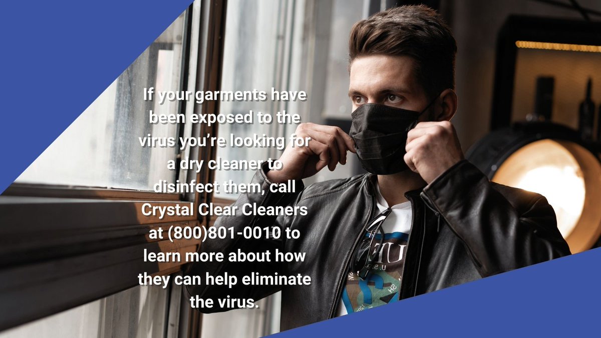 clear_cleaners's tweet photo. If your garments have been exposed to the virus you’re looking for a dry cleaner to disinfect them, call Crystal Clear Cleaners at (800)801-0010 to learn more about how they can help eliminate the virus.
#covid19 #sociadistancing #safetymeasures #drycleananddelivery https://t.co/0Oo0gJiW31