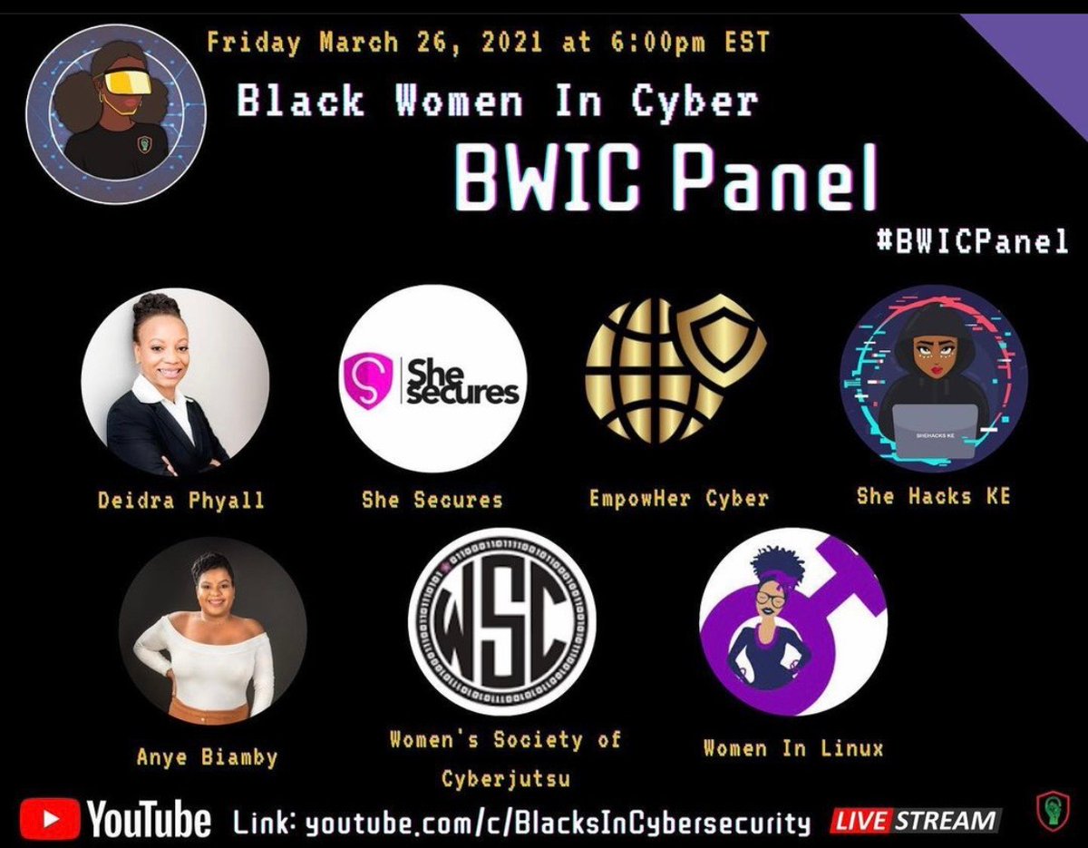 WomenInLinux's tweet photo. TONIGHT! | Join a conversation with Black Women in Cybersecurity, featuring yours truly, Women in Linux, as a panelist π©πΏβπ»
#BWIC #WomeninCyber #WomeninLinux #CyberSecurity #TechCareer
π: https://t.co/1BZ1FdRAY5 https://t.co/9dIsmlcr5Z
