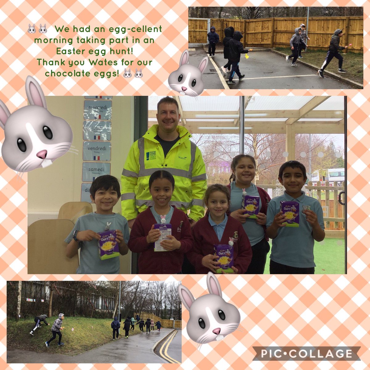 We had an egg-cellent morning taking part in an Easter egg hunt, despite the incredible downpour ☔️ 
Thank you @WatesGroup @JaynespencerC for organising the hunt and presenting the children with Easter eggs and Easter themed craft packs!