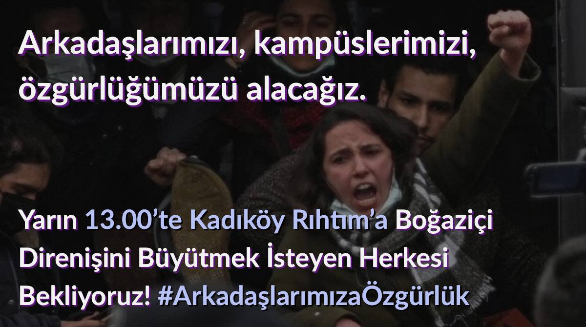 Hisarüstü, Çağlayan, sıra şimdi de Kadıköy'de.
Direniş her yerde, zafer bizim olacak.

Yarın Kadıköy'de tekrar haykırmak için buluşuyoruz;
Bu Abluka Dağıtılacak!
📆 27 Mart Cumartesi 
🕐 13:00
📍Kadıköy Rıhtım
#ArkadaşlarımızaÖzgürlük
