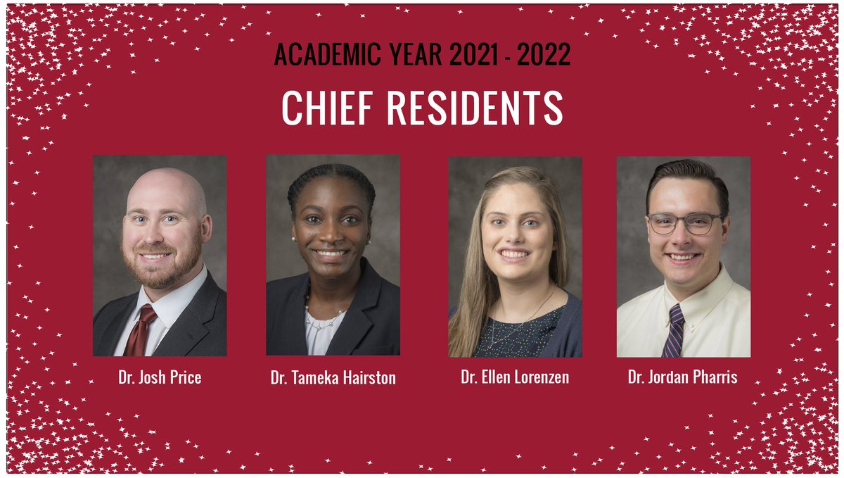 uafmr's tweet photo. Congratulations to our newly elected @uafmr chief residents for 2021-2022! We're looking forward to great things this year #UATFMR 🎉
Josh Price, MD
Tameka Hairston, MD
Ellen Lorenzen, MD
Jordan Pharris, MD https://t.co/Ut3q9FqnyN
