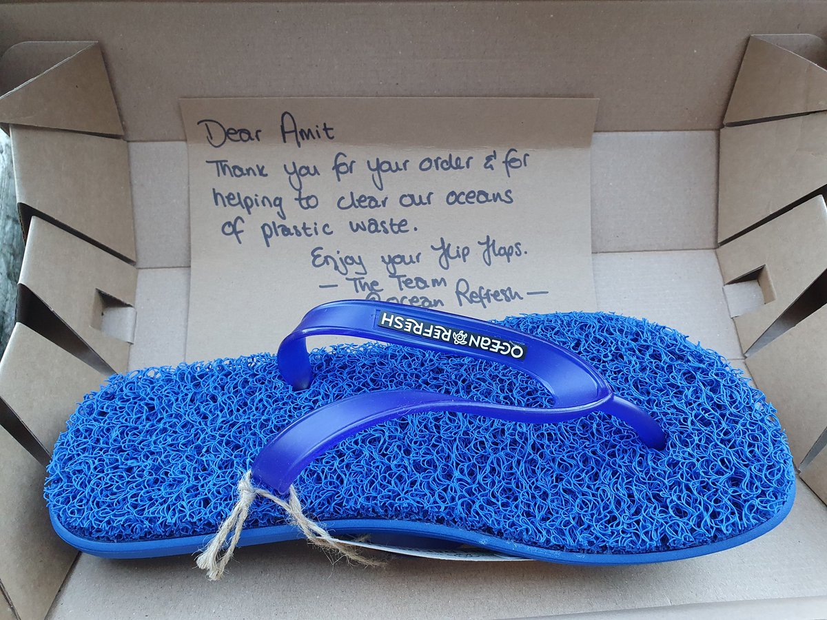 amit220380's tweet photo. Seriously these flip flops are so comfortable and the best thing about them is they are made from the plastic bottles lying in the oceans. Just need a holiday now 😂
#oceanrefresh #flipflops #clearouroceans @oceanrefresh https://t.co/dh49mnqozP
