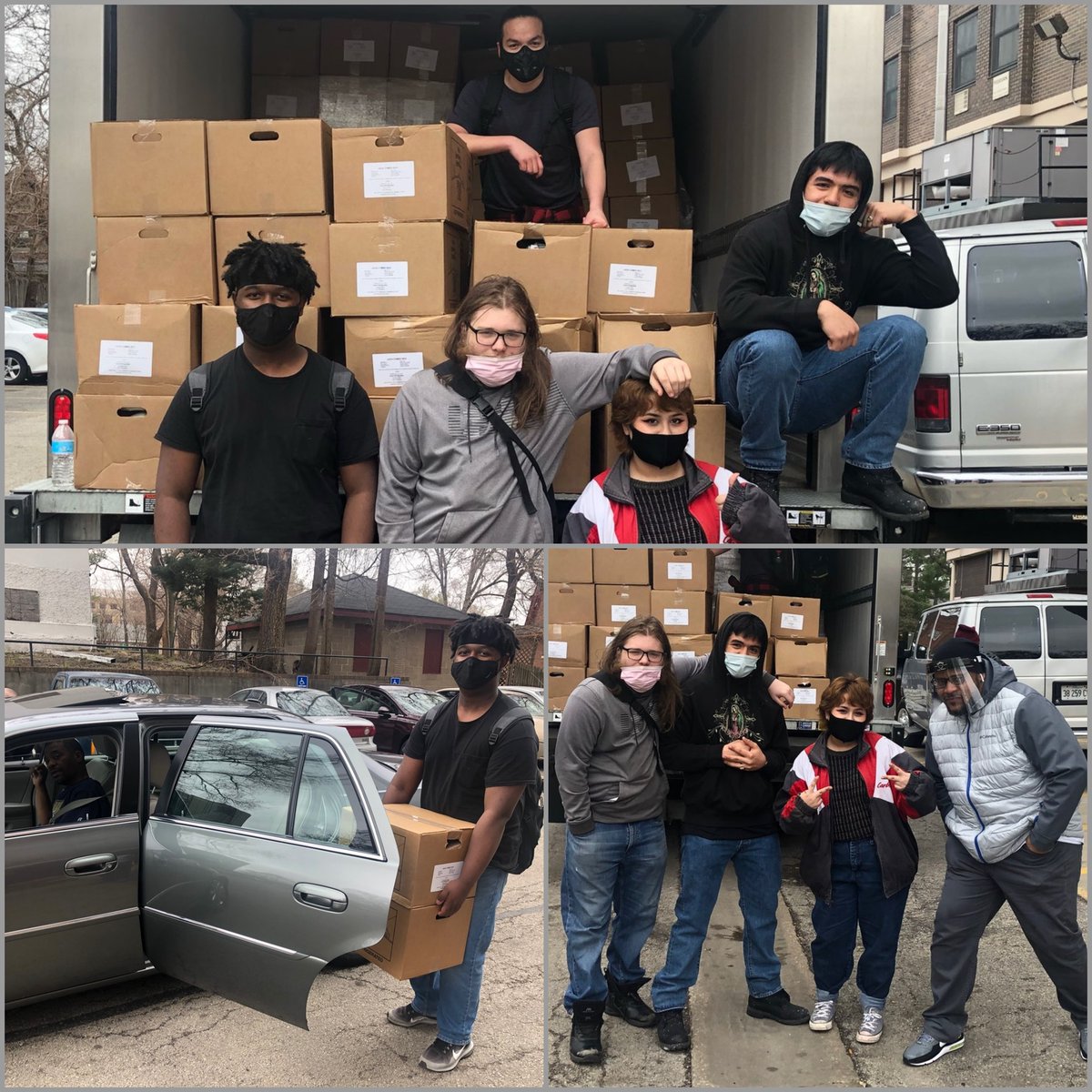 YouthBuildRfd's tweet photo. Today trainees are working with the Coronado-Haskell Neighborhood Association in collaboration with Northern Illinois Food Bank to distribute food boxes at their "Pop-up Market!" https://t.co/ObrFqxHn7n