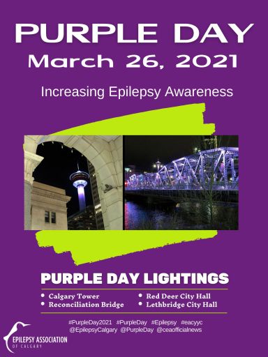 Calgary is showing strong support again for #PurpleDay! Check out the purple lighting tonight @CalgaryTower, the Reconciliation Bridge, and <a href="/TELUS_Spark/">TELUS Spark Science Centre</a>.

<a href="/LethbridgeCity/">City of Lethbridge</a> and @CityofRedDeer City Halls will be lit purple too.

#yyc #PurpleDay2021 #PurpleDayForEpilepsy #Calgary