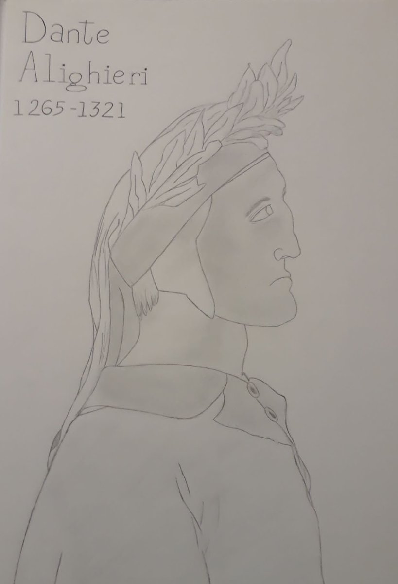 istitutomasotto's tweet photo. La Settimana Dantesca del #Masotto si conclude con una galleria di #disegni che raffigurano il Sommo Poeta, creati da alcune nostre studentesse: Chiara, Angela, Emma e Martina. Brave! Arrivederci a tutti al #Dantedì 2022 🙂 https://t.co/e6HH6bvva6
