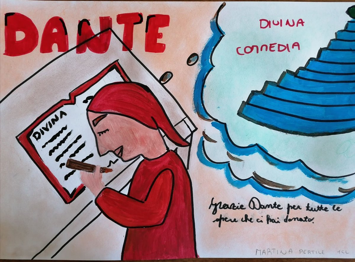 istitutomasotto's tweet photo. La Settimana Dantesca del #Masotto si conclude con una galleria di #disegni che raffigurano il Sommo Poeta, creati da alcune nostre studentesse: Chiara, Angela, Emma e Martina. Brave! Arrivederci a tutti al #Dantedì 2022 🙂 https://t.co/e6HH6bvva6