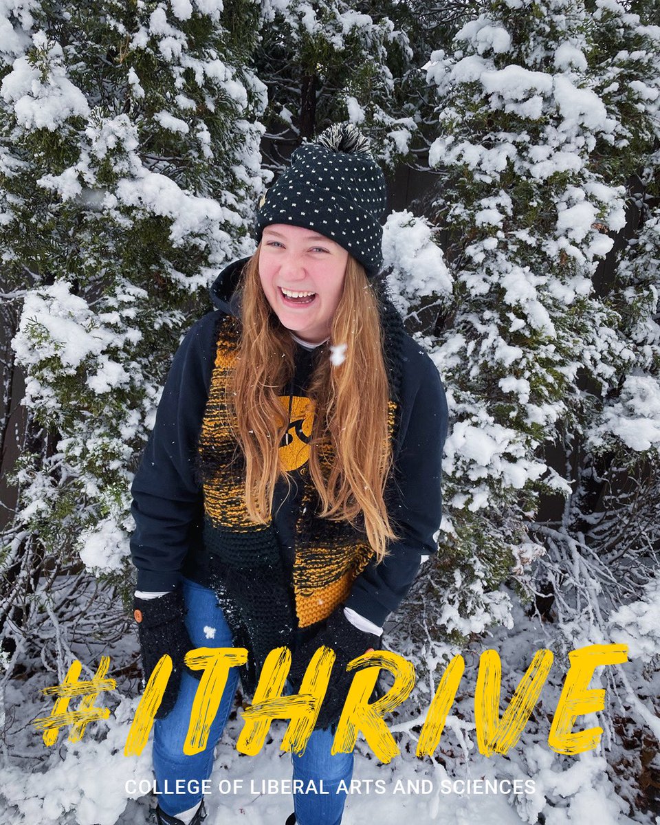 UIowaCLAS's tweet photo. βIβm looking forward to traveling more and enjoying the friendliness and community that the university has to offer once vaccines are more widespread and things start returning to normal.β - Claire Peterson, Class of 2023 #ITHRIVE #UIowaCLAS #HawkshelpHawks #BacktoCLAS https://t.co/Bfms0AGKfQ