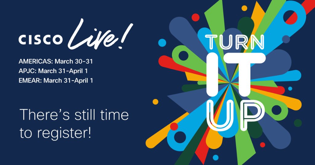 🗣️ Keynotes
👨‍💻 Sessions
🎶 Musical performances

Register now for #CiscoLive so you can maximize the experience: cs.co/DigitalReg