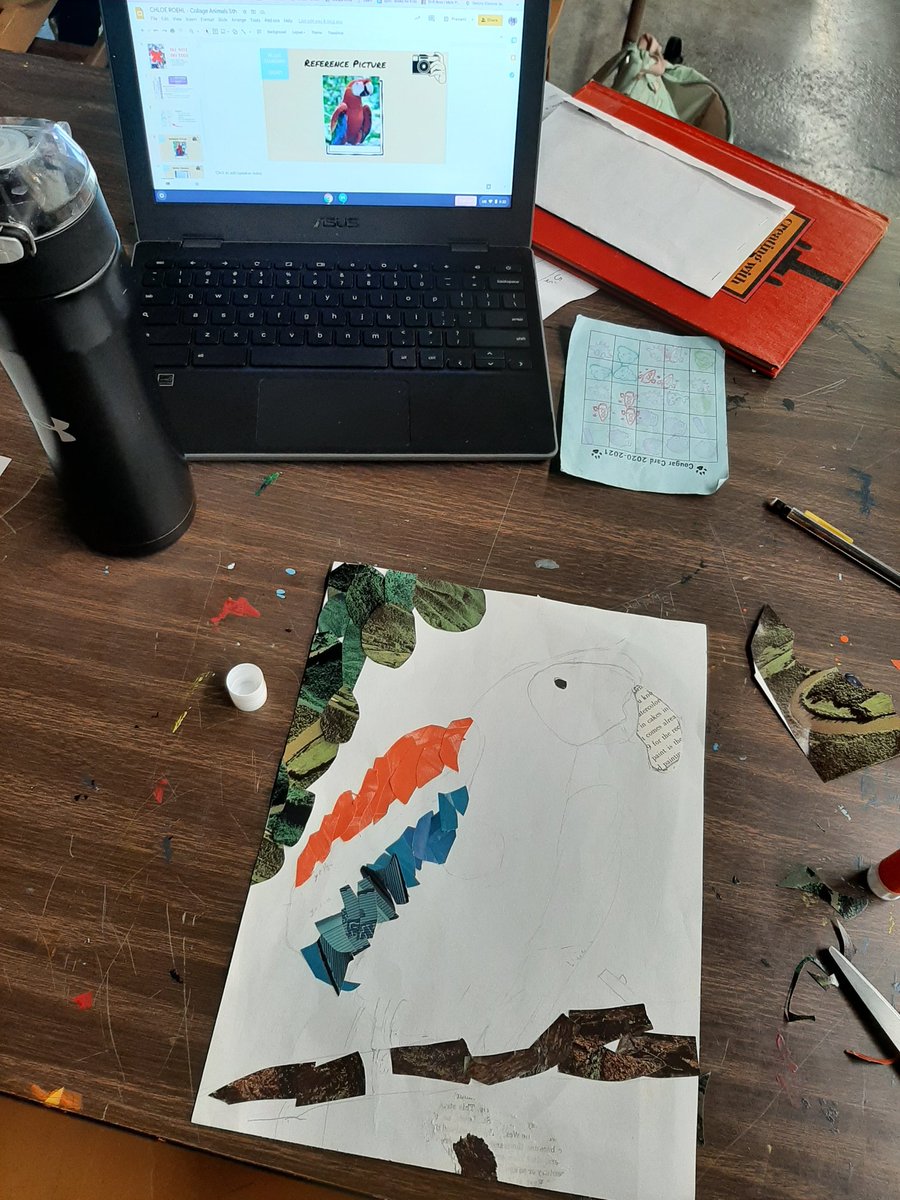 resykalski's tweet photo. 5th grade was working on animal collages last week. #BeCougarProud @clintonwischool https://t.co/cnMsgCWgN4