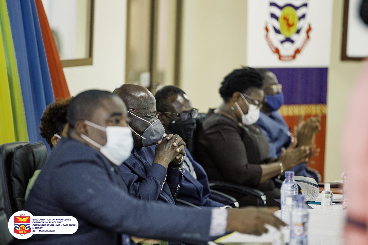 src_ucc's tweet photo. Yesterday, 26th March, 2021, Executives of the @src_ucc joined management of the University and the Sam Jonah Library to inaugurate the newly constructed and fully furnished Knowledge Commons and Scholarly Communication Unit of the Library. https://t.co/08bFTqtrSN