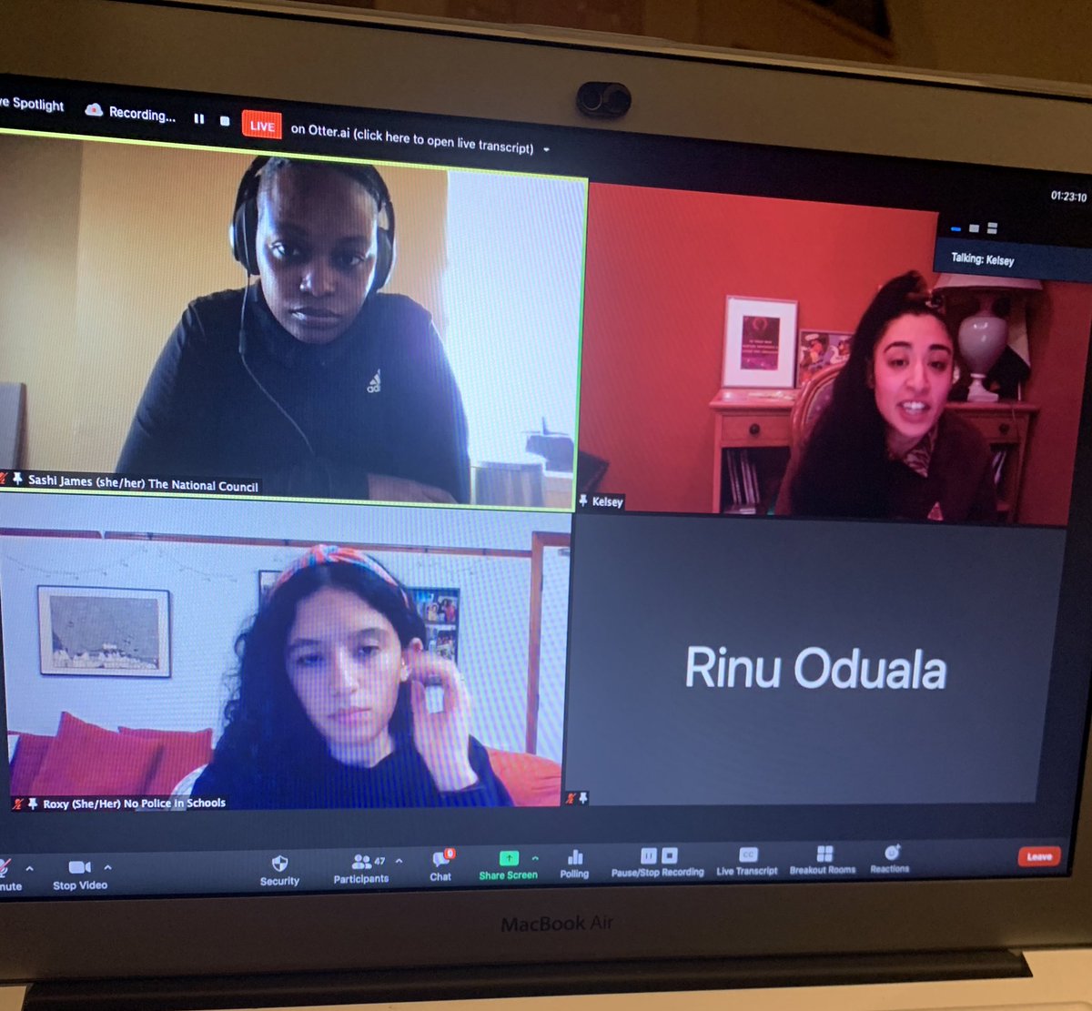 sophieyateslu's tweet photo. Getting so much energy from @campaigncamp’s #CommunitiesOfResistance panel with Kelsey from @cradlecommunity, @SavvyRinu, Sashi James, and @RoxyLegane. We’re discussing alternatives to policing from a global perspective #CampaignBootcamp #policing #abolition https://t.co/xx84D8pDv5
