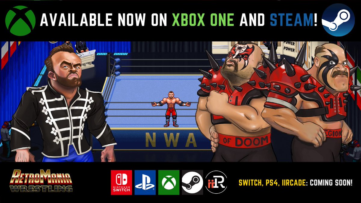 PWGaming_'s tweet photo. We're giving out (3) RetroMania Wrestling codes from @RetrosoftStudio!

Entering is simple:
🔵 RT this
🔵 Follow us and @RetrosoftStudio 
🔵 Reply to this with who you want to see as DLC

Winners can choose #XboxOne or #Steam, and will be announced tonight after #Smackdown! https://t.co/PJEKg5o4o5