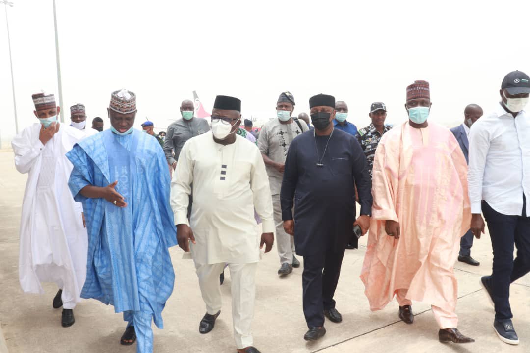 Images from the arrival of Cross River State House of Assembly Speaker, Rt. Hon. Eteng Jones Williams alongside his colleagues from other States to the Conference of Speakers of the State Legislatures of Nigeria taking place in Bauchi State.