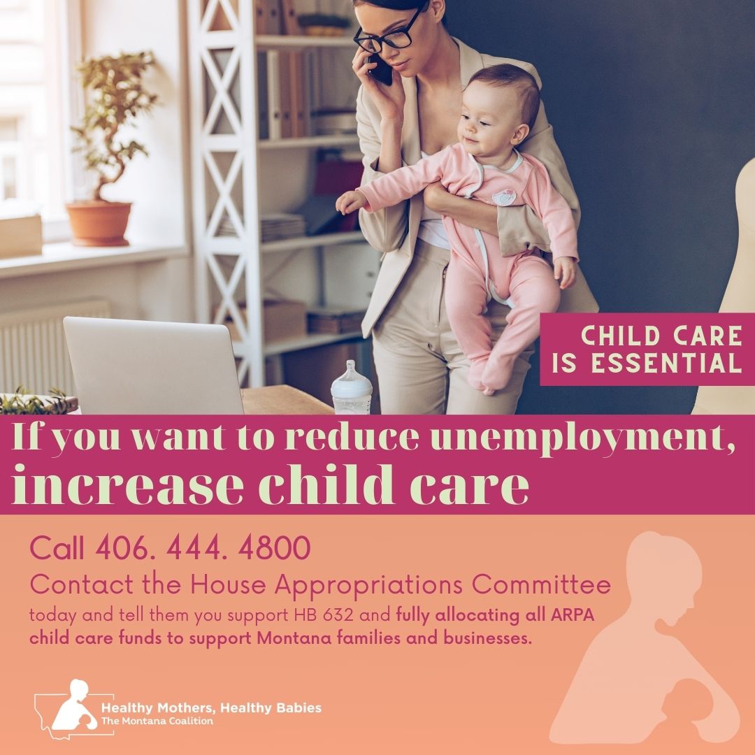 hmhbmt's tweet photo. Let the #mtleg know that safe, accessible child care is essential to a strong and healthy economy.  Tell them to support MT businesses and families in this critical piece of COVID recovery and fully allocate ARPA funds supporting child care in HB 632. #childcare #mtpol https://t.co/QuR96EeUTW