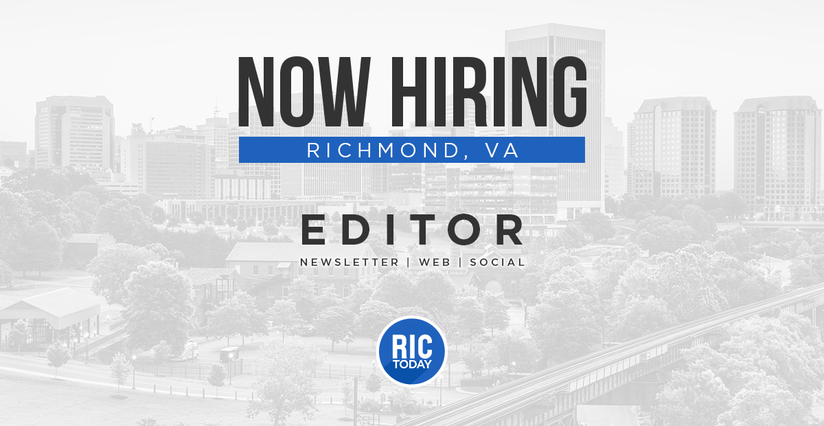 theRICtoday's tweet photo. We're looking for two editors to join our team. Responsibilities would include planning, writing, editing, and publishing the most relevant, engaging + conversational daily content about Richmond. 

Tag someone who'd be perfect for the role + apply here: https://t.co/XBZeZaGx1B https://t.co/zAYMGBxmu1