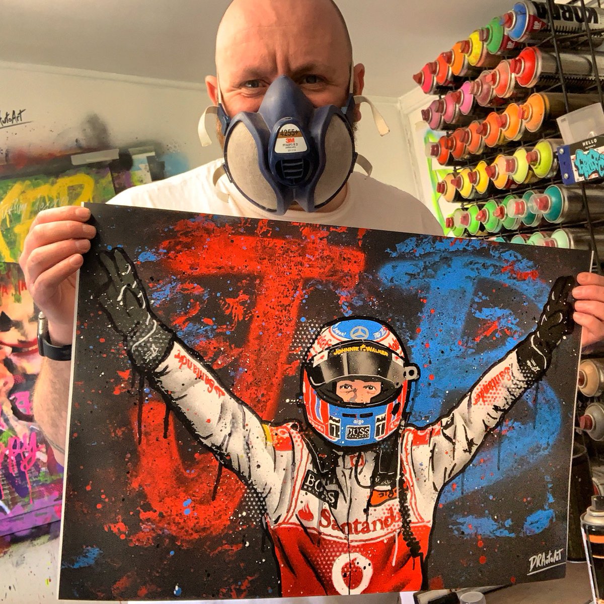 DRAutoart's tweet photo. This Jenson Button, McLaren graffiti painting is in my shop now. Showed this off on an Instagram Live earlier and it went down well. Cheers guys π #drautoart
#jensonbutton #jensonbutton_22 #jb22 #button22 #graffiti #graffitiart #f1 #mclaren #mclarenf1 #mclarenf1team #formula1 https://t.co/cu48w0j0m1