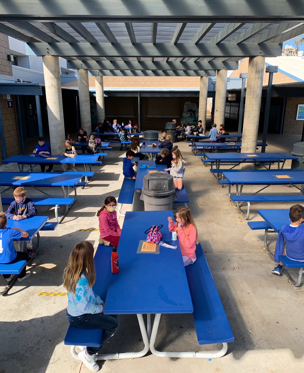 Isn’t it great that lunch with friends is a thing again? No more than three students per table to be safe. #hermosabeach