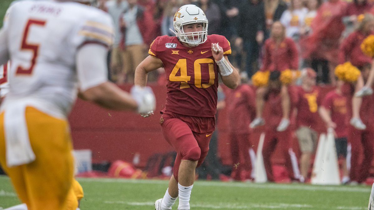 CFB247's tweet image. Jared Gescheidler
Iowa State, Linebacker/ Special Teamer 2015-2019