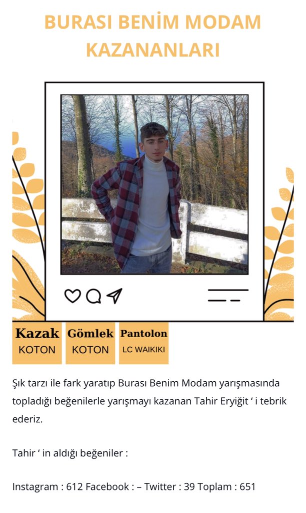paymodaapp's tweet photo. Burası Benim Modam yarışmasının kazananı @eryigit_tahir61 https://t.co/JpcGU6SUuG ‘da yerini aldı. https://t.co/fHtYeQEow8