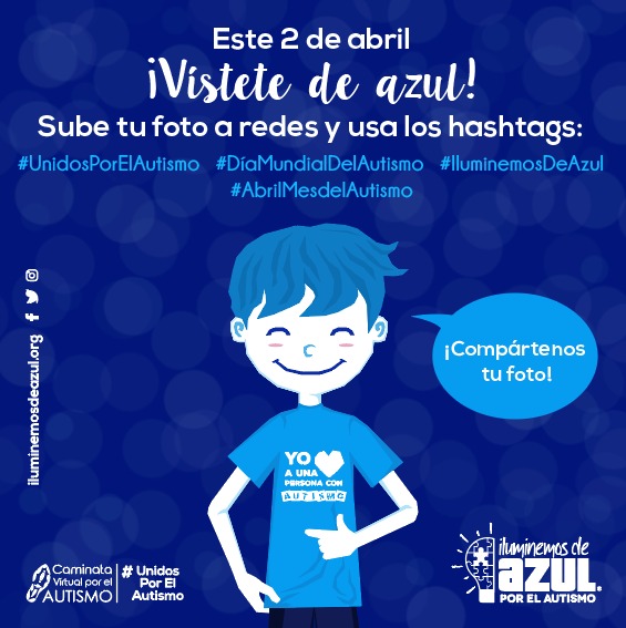 iluminemos_org's tweet photo. 💙 Ayúdanos a visibilizar la inclusión de las personas con #Autismo este #2deAbril 💙

Porta una prenda azul y comparte tu foto con nosotros
 🤩 

#IluminemosdeAzul #AbrilMesdelAutismo #UnidosPorElAutismo #DíaMundialDelAutismo https://t.co/IKl8UZb5dW