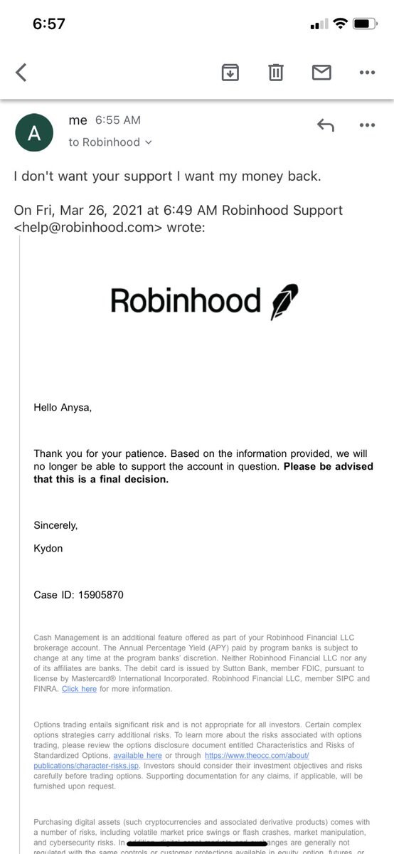 ANY0Y0's tweet photo. @RobinhoodApp Let's talk about giving me my money back! https://t.co/F4GGRKmlhj