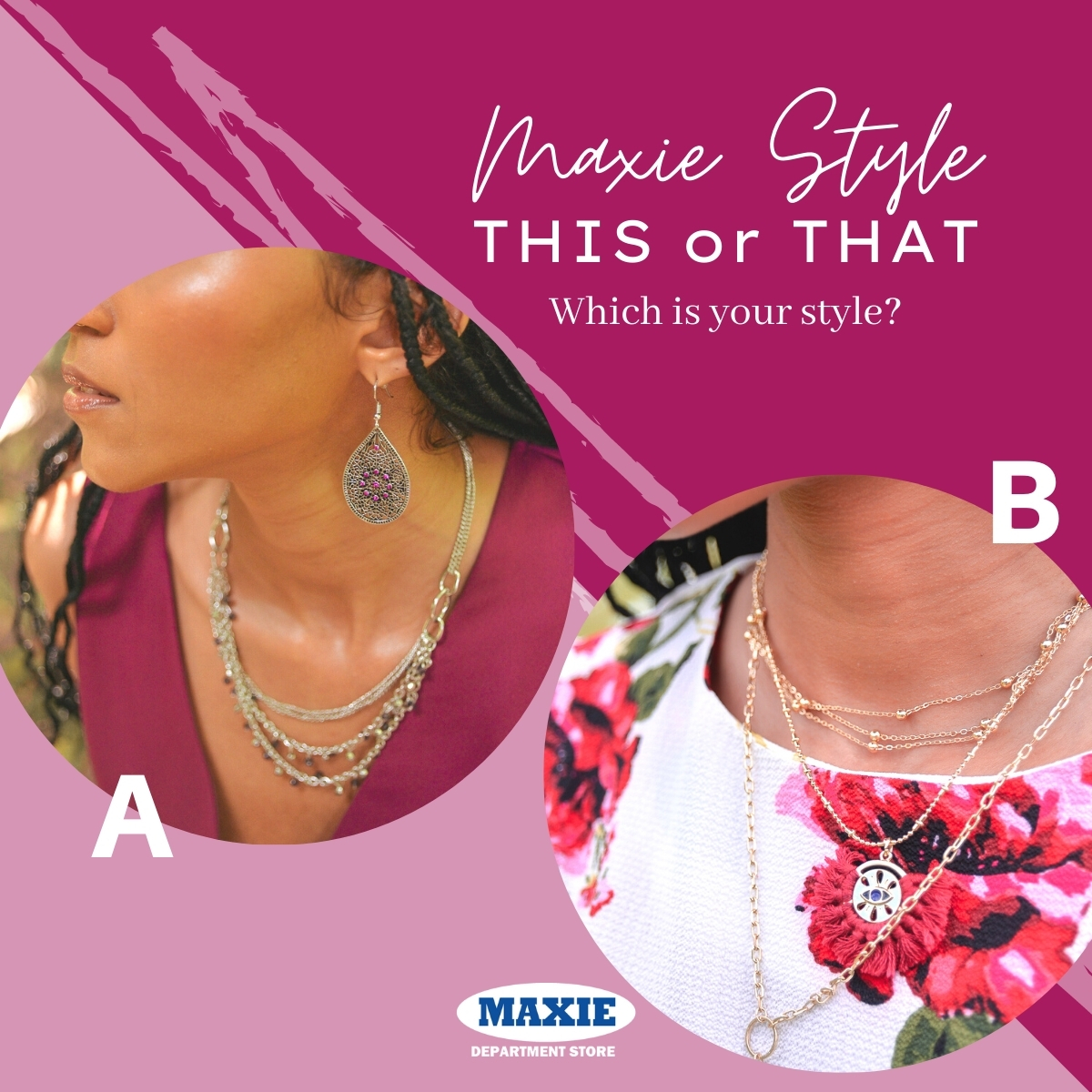 Maxiestores's tweet photo. Maxie style: This or that Which of these layered chains would you wear? Shop both at Maxie!
Whatsapp: +1 (876) 553-2950
Site: https://t.co/olqZPS7KSz
Stores: Mandeville, May Pen, Portmore, Santa Cruz!
#Maxie #MaxieDepartmentStore https://t.co/flpPpc6UaG